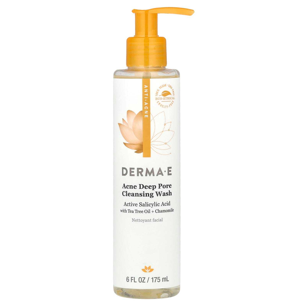 DERMA E, гель для душа от акне, для глубокого очищения пор, 175 мл (6 жидк. унций)