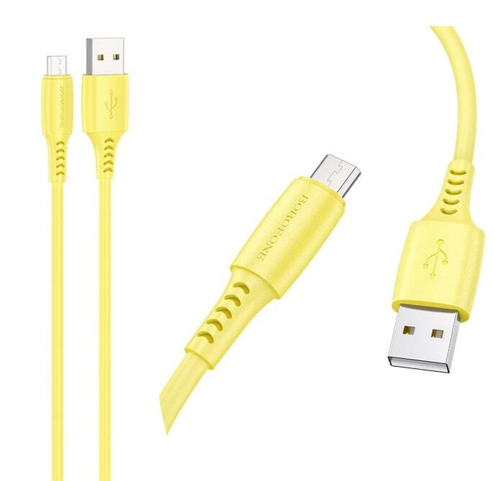 Кабель USB - Micro BOROFONE BX40 (желтый) 1м, ароматизированный, без упаковки