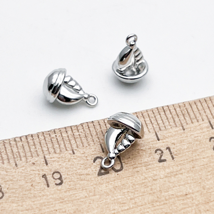 Подвеска Кораблик, цвет серебро (родий), размер 11*7 мм, цена за 1 шт