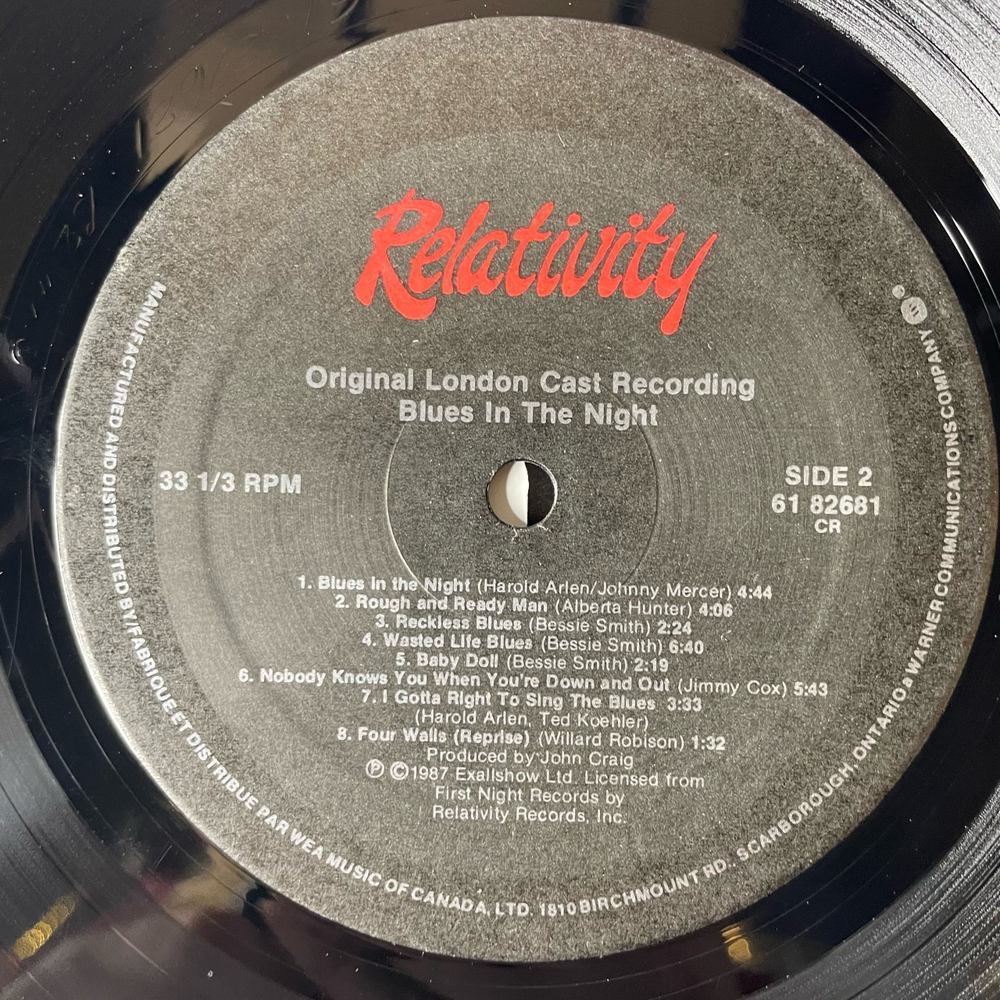 Винтажная виниловая пластинка LP Сборник Джаза и Блюза Sheldon Epps Blues In The Night (Канада 1987)