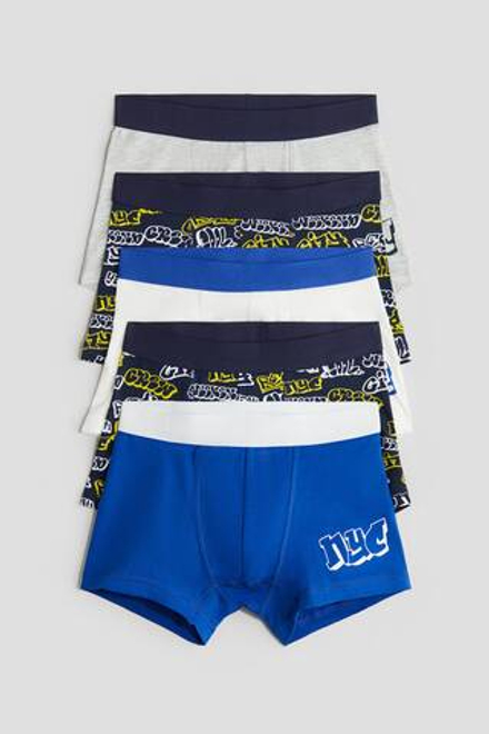H&M Набор из пяти трусов-боксеров, ярко-синий