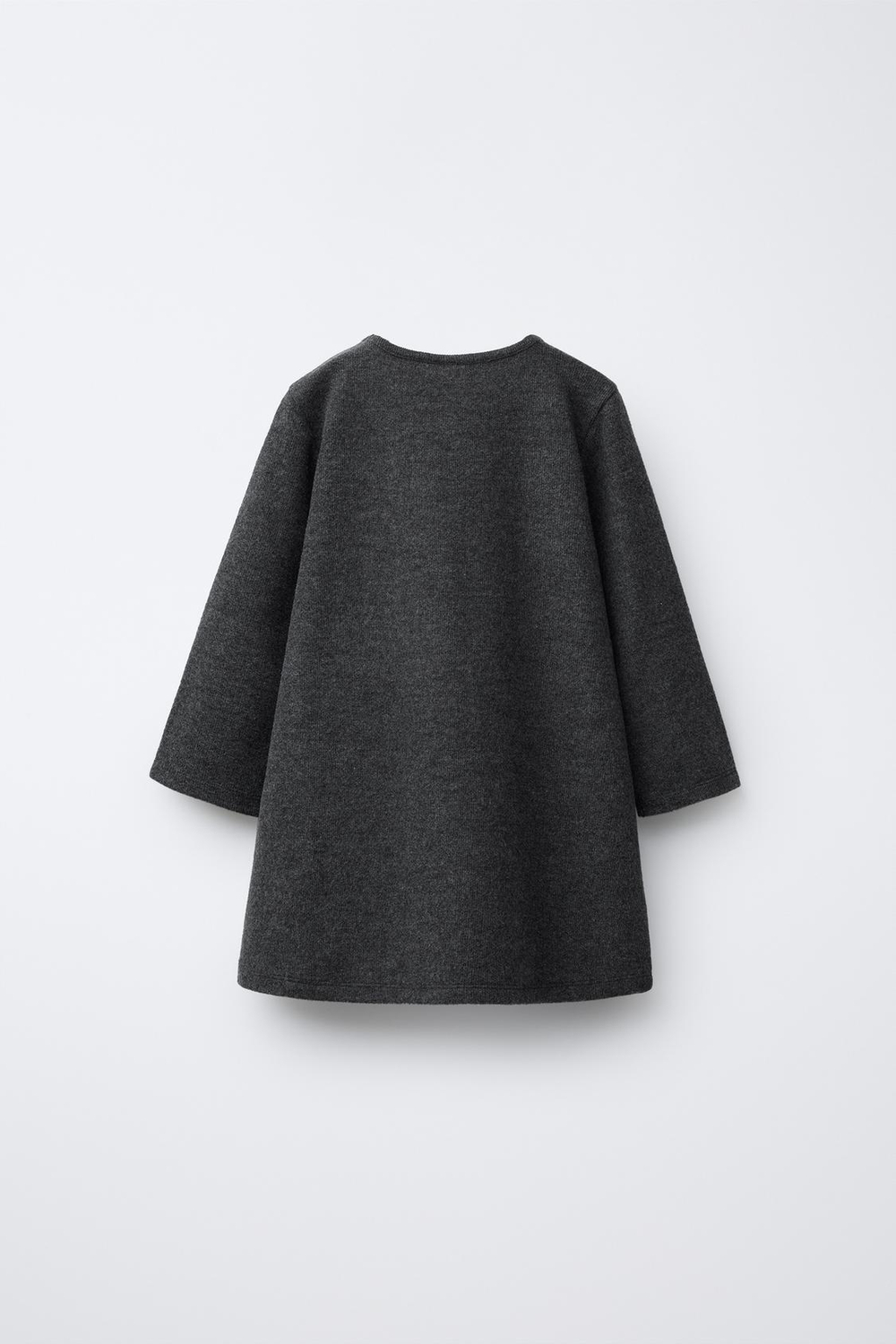 ZARA ПЛАТЬЕ SOFT TOUCH С ВЫШИТОЙ НАДПИСЬЮ, АНТРАЦИТОВО-СЕРЫЙ