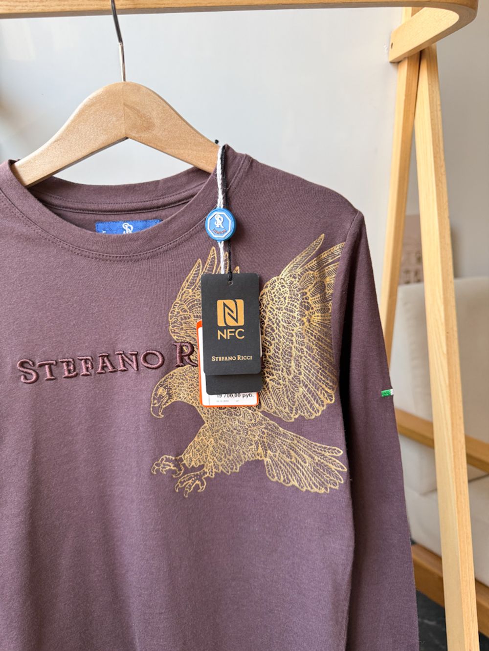 Новый хлопковый лонгслив Stefano Ricci, 128