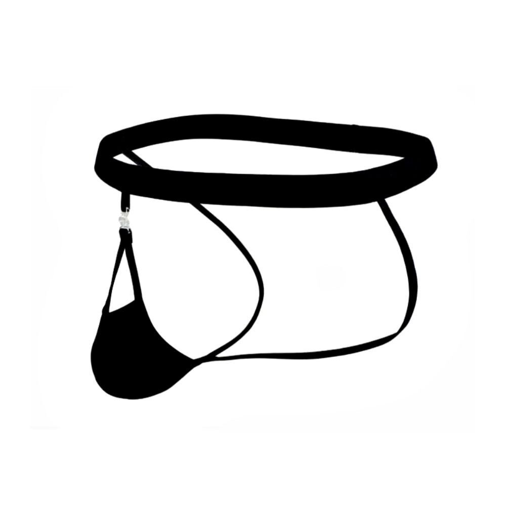 Трусы-джоки Romeo Rossi черные на тонких ремешках, размер M