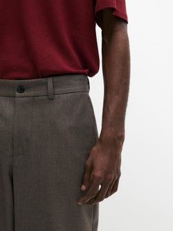 Massimo Dutti Брюки из шерстяной смеси, серо-коричневый