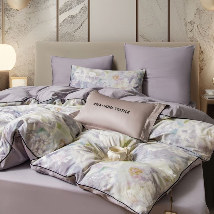 Комплект постельного белья Сатин Премиум «Романтичная акварель»