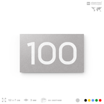 Табличка с номером 100 на дверь квартиры, для офиса, кабинета, аудитории, склада, серая 120х70 мм, Айдентика Технолоджи
