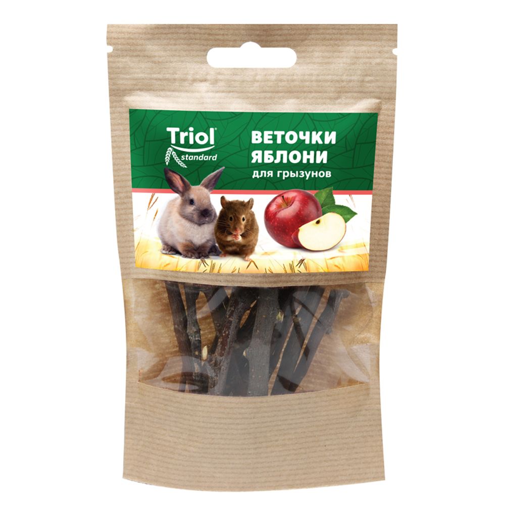 Лакомство Тriol Standard веточки яблони для грызунов, 40г