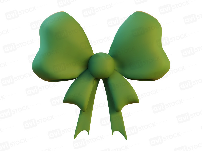 3d зеленый праздничный бант
