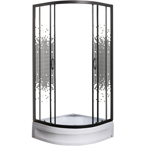 Душевой уголок Мономах ДУ 80x80 МЗ BL 10000008618 профиль Черный матовый стекло прозрачное с рисунком