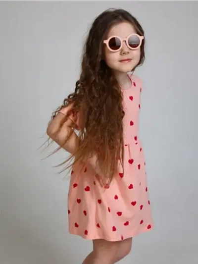 Платье в садик с коротким рукавом