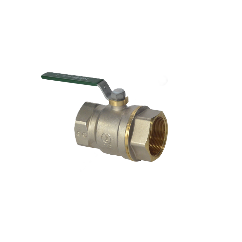 Кран шаровой латунь хром R250W Ду 50 Ру42 ВР рычаг зеленый Giacomini R250WX028