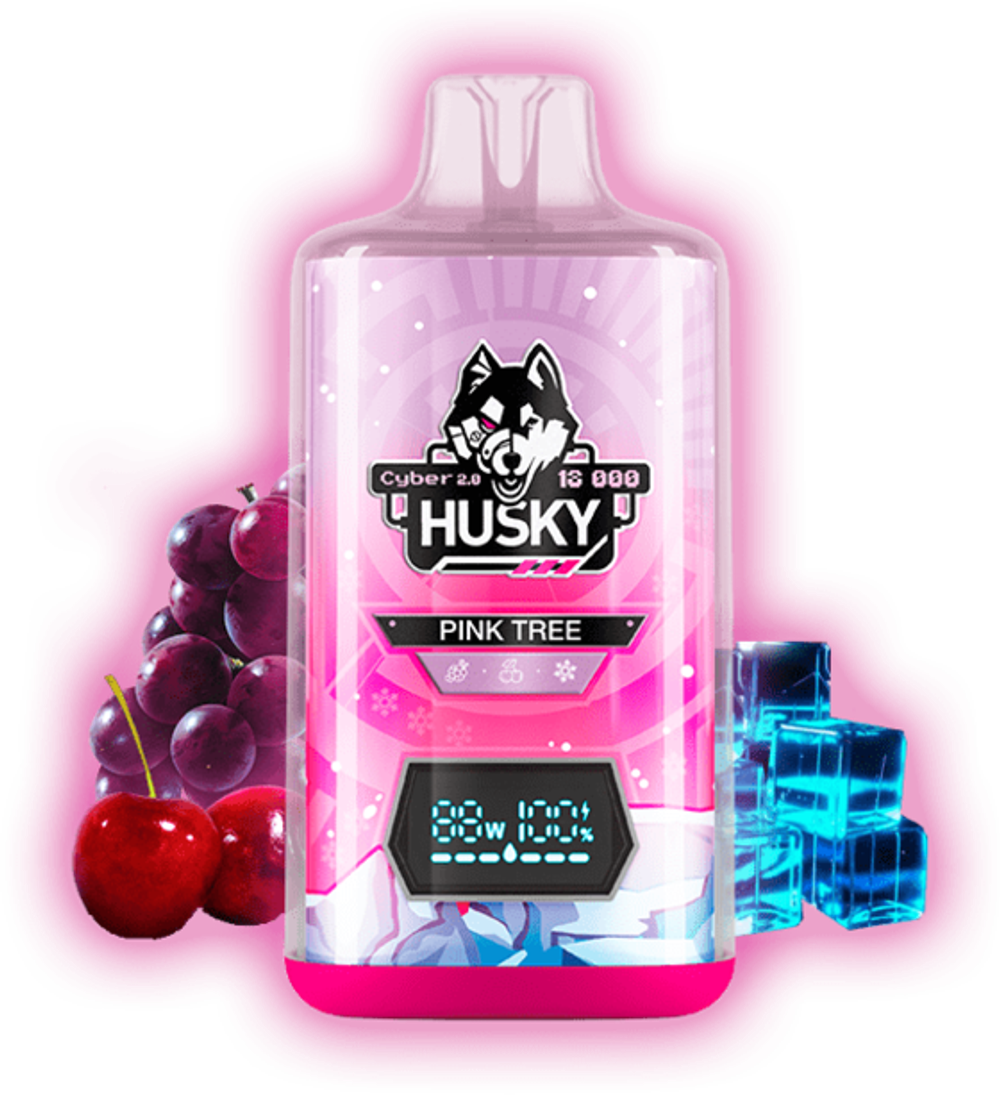 Husky Cyber 2 Pink tree - холодный виноград-вишня 18000 затяжек 20мг Hard (2% Hard)