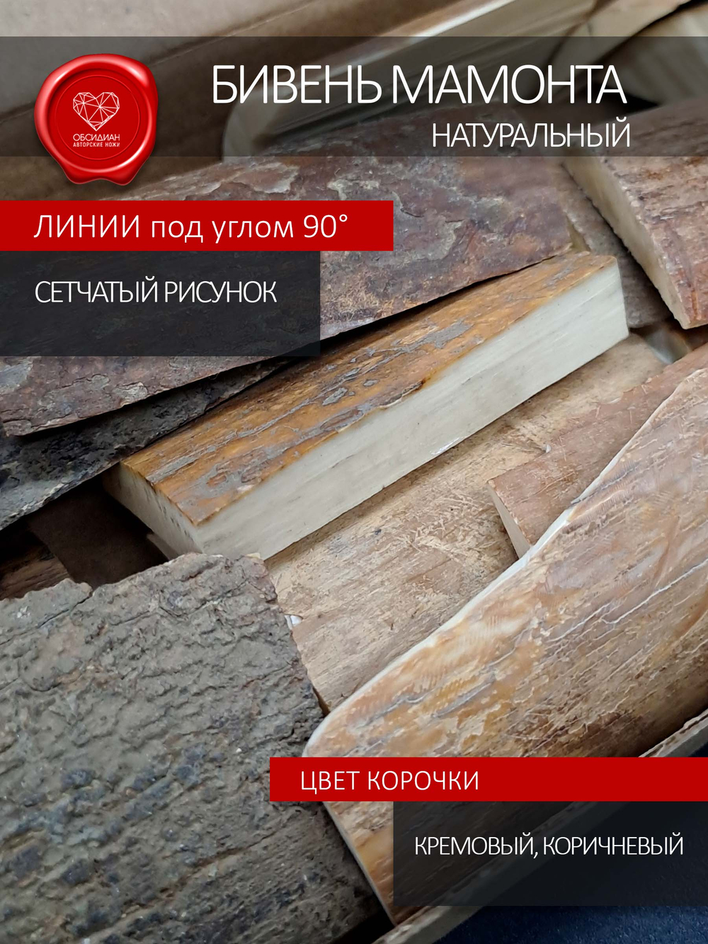 Бивень мамонта корка