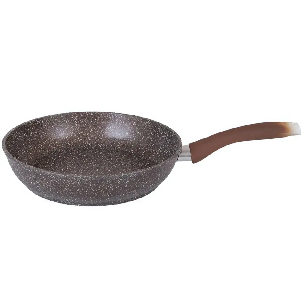 Сковорода 22*6см «Мраморная» (кофейный мрамор) с ручкой смк227а