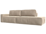 Диван прямой Прага Модерн подлокотник слева, Бежевый, Велюр, 116787L