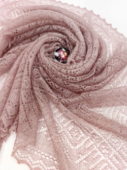 Оренбургский пуховый платок-паутинка А120-06 магнолия