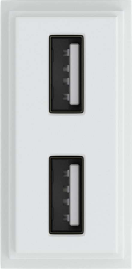 Зарядное устройство USB Стандарты А-А 5V 2100мА 1 модуль,  белый
