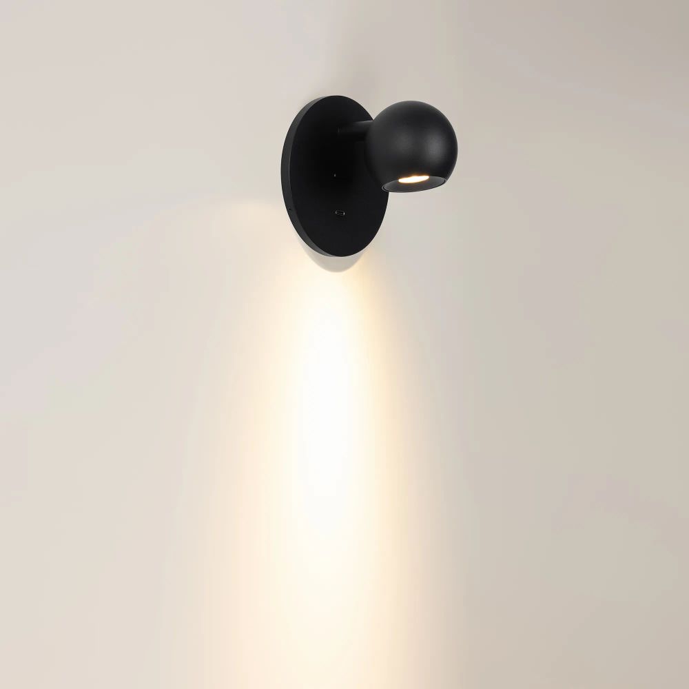 Светильник SP-OTTORI-WALL-CHARGE-6W Warm3000 (BK, 30 deg, 230V, USB-C) (Arlight, IP20 Металл, 3 года) 058480