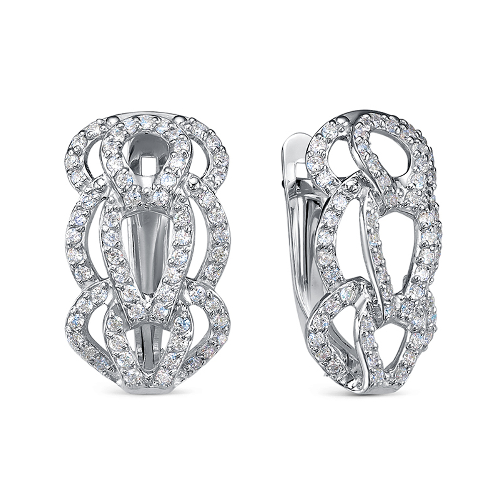 Серьги из серебра 925 пробы с Фианит