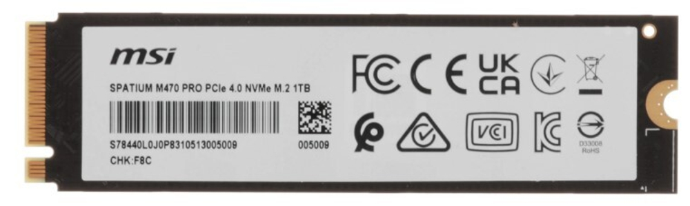 Накопитель SSD M.2 2280 MSI SPATIUM M470 PRO 1000 ГБ