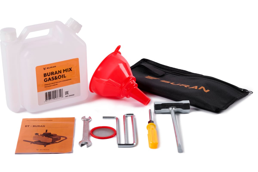 Комплект профессиональный мотобур BURAN DT-1000 со шнеком HARDDRILL 250х800 и удлинителем PLUS-500