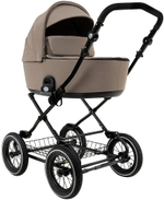 Детская коляска Roan Bass Next Classic d12 2.0 3 в 1 с автокреслом Pituso Baesa Pro Black,Beige Canopy BNC/80/2 Hazel/Black/руч.Black