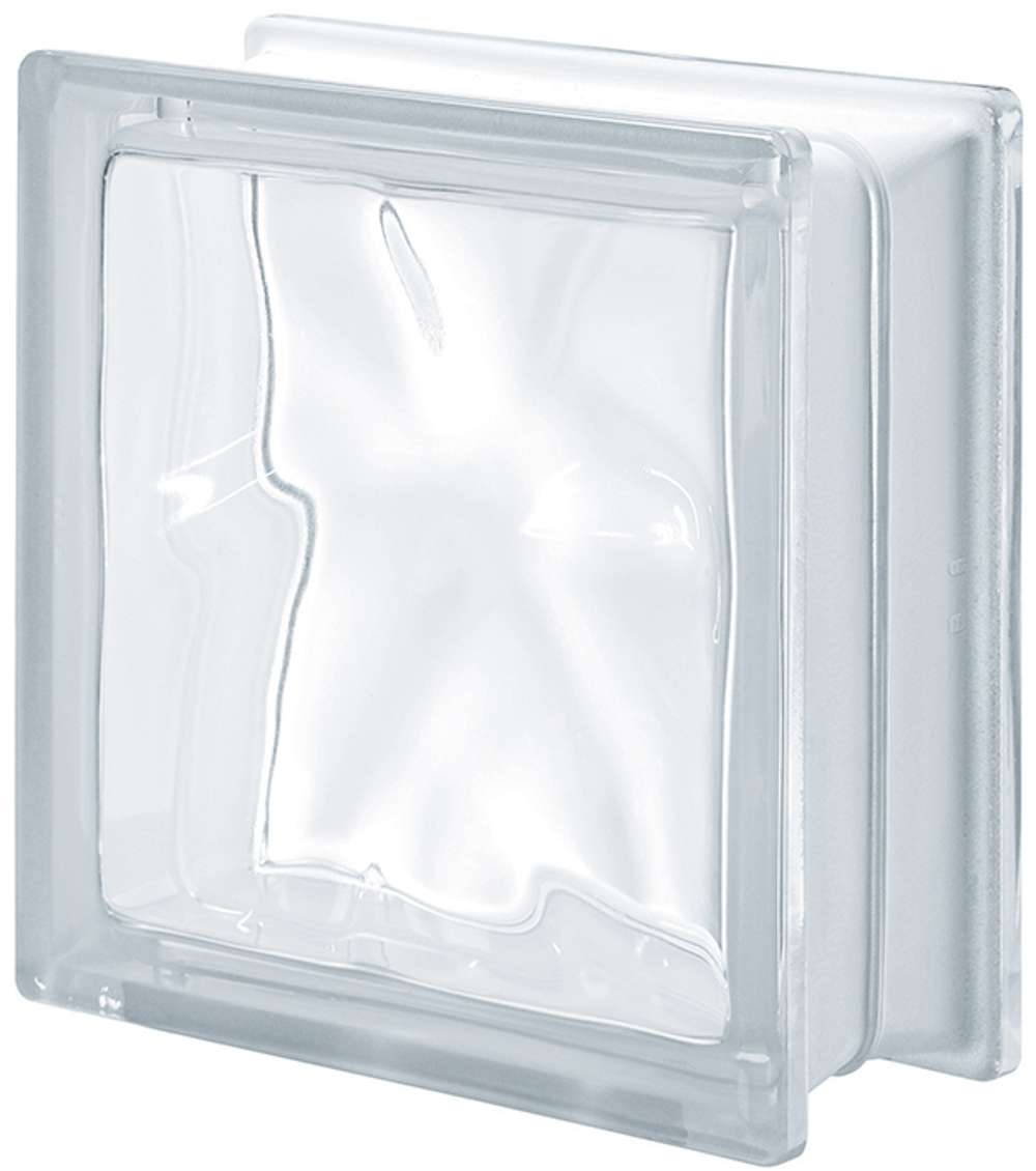 Купить стеклоблок бесцветный волна Neutro  Vetroarredo Q19 O 19x19x8