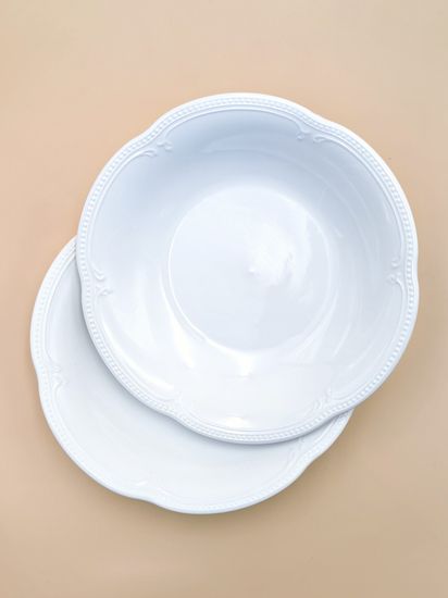 Тарелка глубокая 22,5х4 см. набор 4 шт. "White Ornaments"