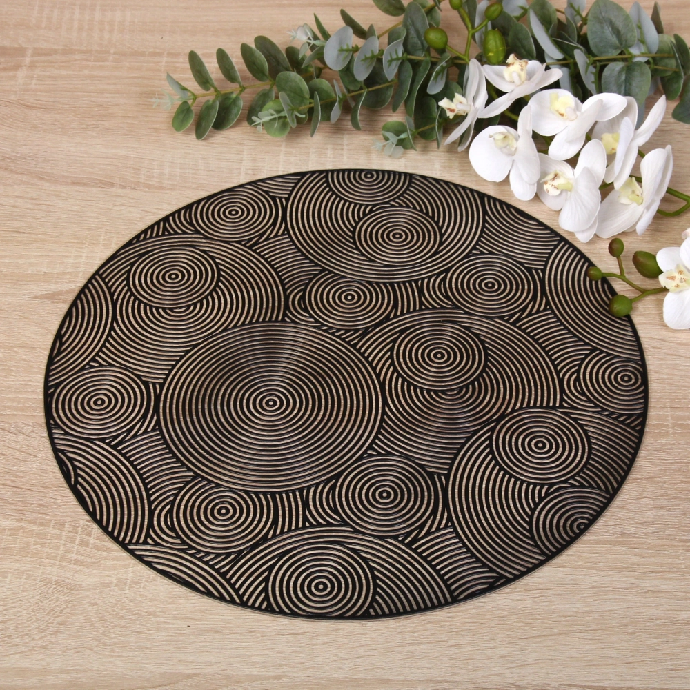 Салфетка на стол 38см «Бесконечность», черная