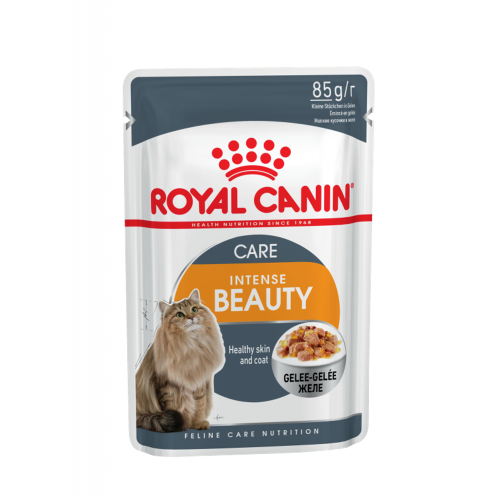 Royal Canin Hair&Skin Care Хэйр Энд Скин Корм влажный для взрослых кошек поддержание здоровья кожи и шерсти желе 85г