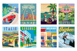 Affiches rétros - 40 coloriages mystère
