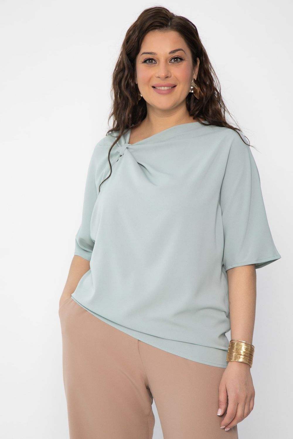 Блуза Марина (оливковая) Б13817-1М LT Collection