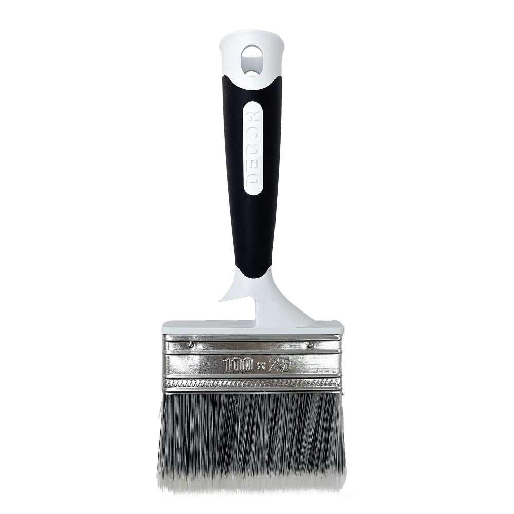 Кисть плоская  Универсальная   100*25*56  серебр.светлый ворс, 2К ручка  ПРЕМИУМ /860-105