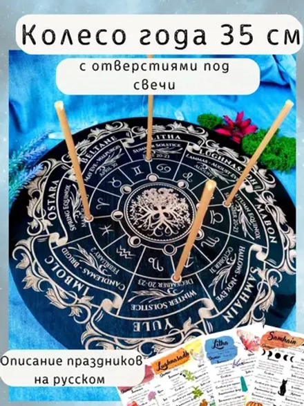 Колесо года со свечами- украшение алтаря для гадания