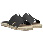 Hermes Antigua flat-bottomed one-word fashion sandals men's black, H201485Z H01