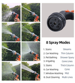 Садовый шланг для полива, растягивающийся, латунные разъемы, с пистолетом, красный