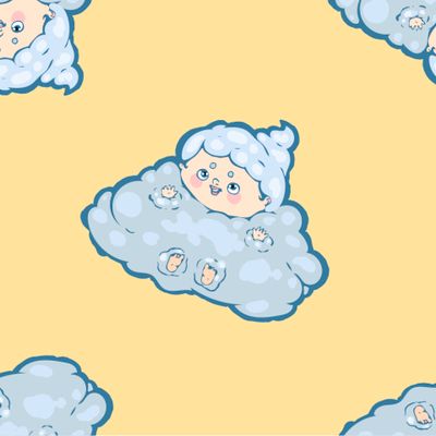 Маленькое облачко на жёлтом