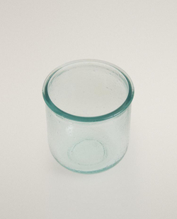 ZARA HOME СТАКАН ДЛЯ ЗУБНЫХ ЩЕТОК ИЗ СТЕКЛА С ЭФФЕКТОМ ПУЗЫРЬКОВ, СИНИЙ