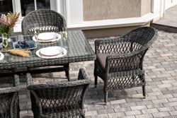 "Амароне" обеденная группа из искусственного ротанга на 6 персон, цвет графит