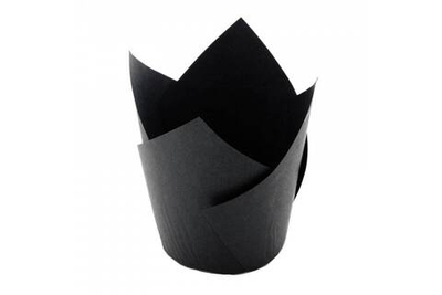 Бумажная форма для выпечки  TULIP (ТЮЛЬПАН) черный 160х50мм, Экопак Россия, 1шт