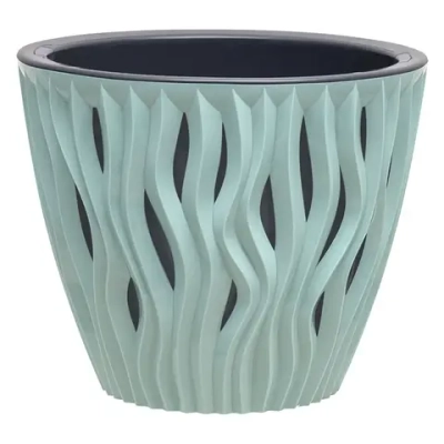 Кашпо для цветов пластиковое 4,5л d-21,5 см «Вдохновение» Нефрит