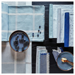 Скатерть IKEA NISSOGA (НИССОГА), Светло-голубой в клетку, 145х240 см