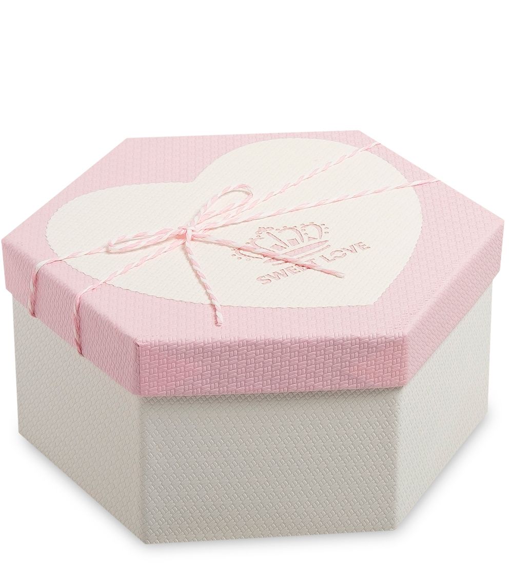 WG-35/3-A Коробка подарочная «Шестиугольник» цв.бел./роз.