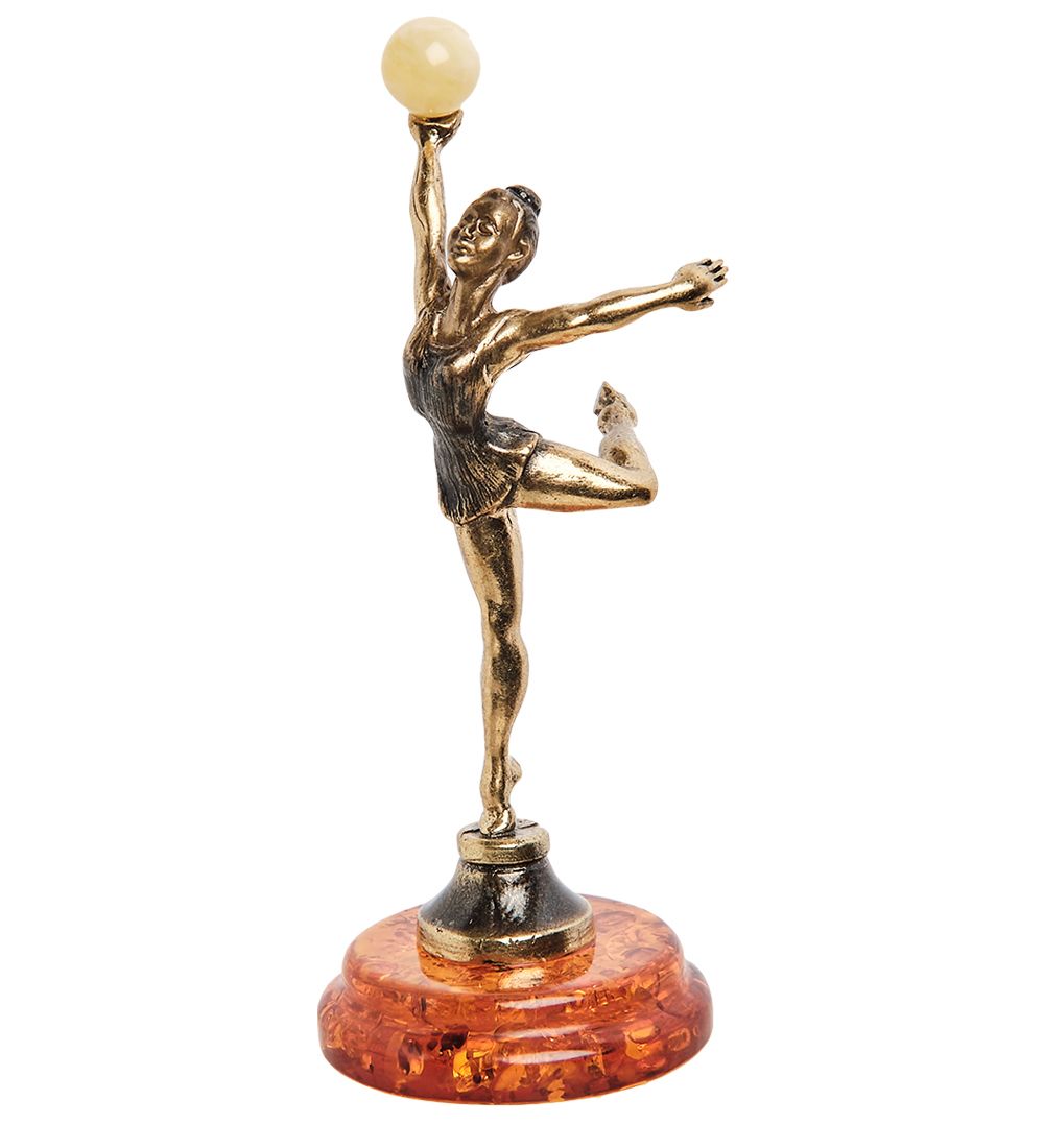 AM-1334 Фигурка «Гимнастка» (латунь, янтарь)