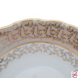 Набор глубоких тарелок Queen's Crown Aristokrat Лист бежевый 23 см (6 шт)