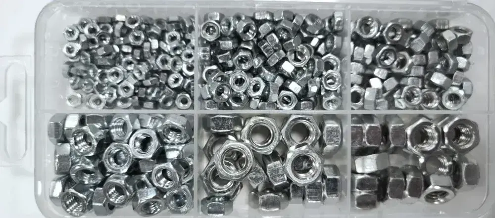 Комплект гайка М3, М4, М5, М6, М8 - 330 шт. в органайзере / гайка шестигранная/набор гаек