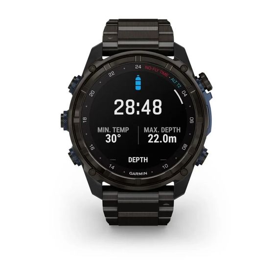 Умные часы Garmin Descent MK3i 51 мм титановый корпус с DLC покрытием с черным титановым браслетом
