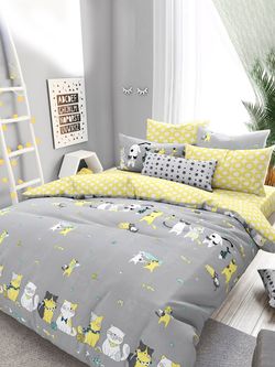 Постельное белье поплин Сказка "Рыболовы/Рыболовы (компаньон)" 1,5-сп Наволочка 50х70 см 1 шт Простынь 150x215 см Пододеяльник 145x215 см