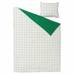 Комплект постельного белья IKEA VITKLOVER (ВИТКЛЕВЕР), Односпальный, Белый в клетку, 150x200, 50x80 см